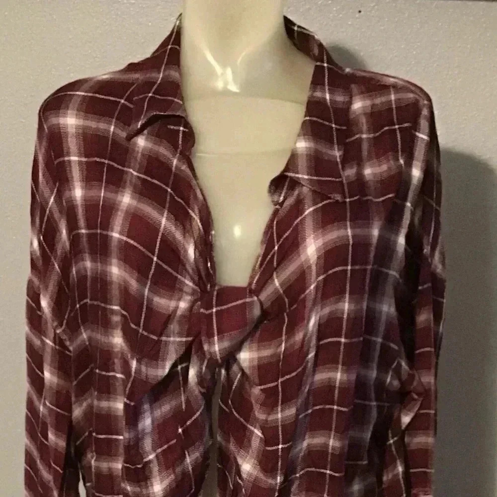Elan Tie Front Top, Drop Shoulder, Small NWT